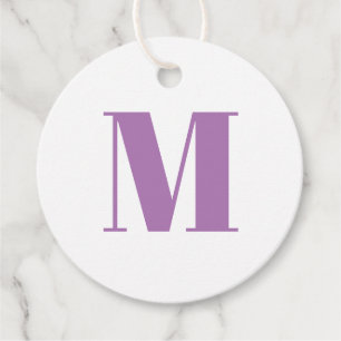 Etiquetas Para Recuerdos Regalo blanco lavanda inicial en monograma persona