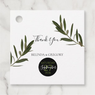 Etiquetas Para Recuerdos Regalo Boda de hojas de oliva verde