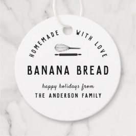 Etiquetas Para Recuerdos Regalo Clásico de Repostería Navideña en Blanco y 