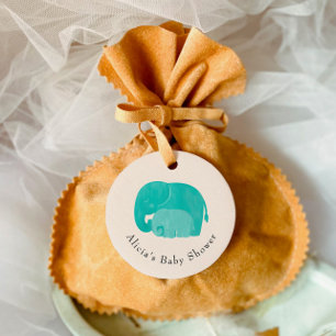 Etiquetas Para Recuerdos Regalo de Baby Shower para la madre y el elefante 