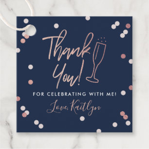 Etiquetas Para Recuerdos Regalo de boda con confeti de champán Gracias