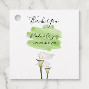 Etiquetas Para Recuerdos Regalo de Boda de color blanco Calla Lilies