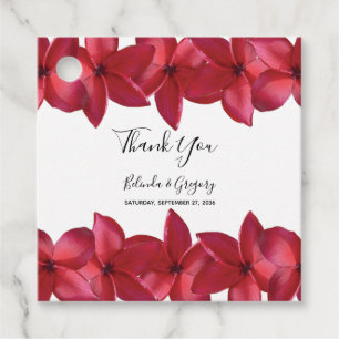 Etiquetas Para Recuerdos Regalo de Boda del Plumeria Frangipani Rojo