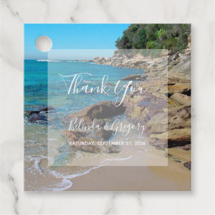 Etiquetas Para Recuerdos Regalo de bodas de playa rocosa