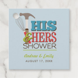 Etiquetas Para Recuerdos Regalo de ducha de parejas His & Hers Hammer Whisk