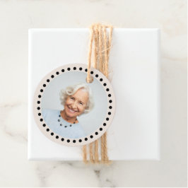 Etiquetas Para Recuerdos Regalo de foto de punto de Polka editable por Moda