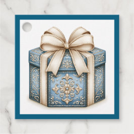 Etiquetas Para Recuerdos Regalo de Navidad Azul