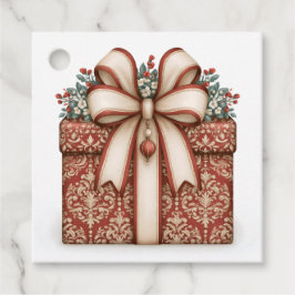 Etiquetas Para Recuerdos Regalo de Navidad Rojo