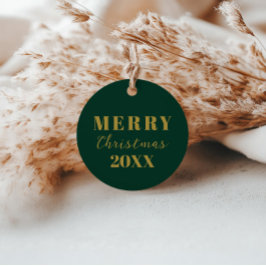 Etiquetas Para Recuerdos Regalo de oro verde navideño Minimalista moderno