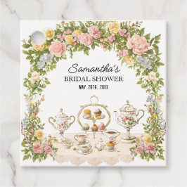 Etiquetas Para Recuerdos Regalo de Té de Boda Floral Elegante