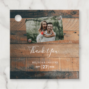 Etiquetas Para Recuerdos Regalo del Boda de fotografía de madera de estilo