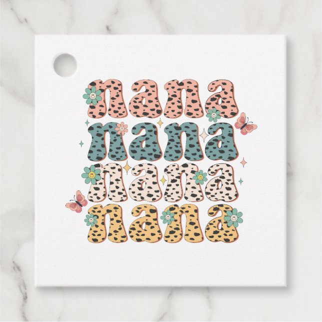 Etiquetas Para Recuerdos Regalo del Día de la Madre | Nana Flower (Anverso)