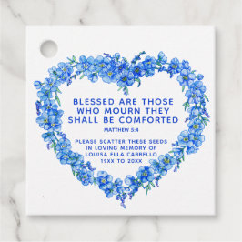 Etiquetas Para Recuerdos Regalo funerario del funeral azul olvido-no-semill