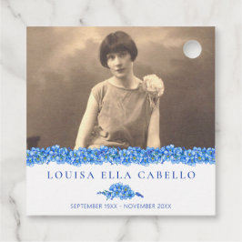 Etiquetas Para Recuerdos Regalo funerario del funeral azul olvido-no-semill