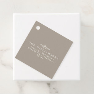 Etiquetas Para Recuerdos Regalo personalizado de la elegante y moderna Taup