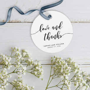 Etiquetas Para Recuerdos Relax Script Amor y Gracias Boda