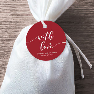 Etiquetas Para Recuerdos Relax Script Con Amor Editable Boda De Color