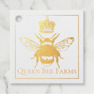 Etiquetas Para Recuerdos Relieve metalizado dorado Apia Reina Bee vacacione