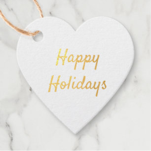 Etiquetas Para Recuerdos Relieve metalizado dorado feliz vacaciones simple