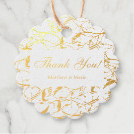 Etiquetas Para Recuerdos Relieve metalizado dorado Gracias Por Favorecer Et