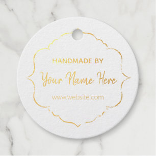Etiquetas Para Recuerdos Relieve metalizado dorado hecho a mano por el pers