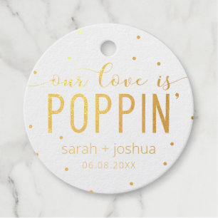 Etiquetas Para Recuerdos Relieve metalizado dorado Nuestro Amor Es Boda Pop