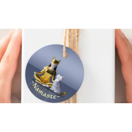 Etiquetas Para Recuerdos Relieve metalizado dorado Origami Yoga Meditación 