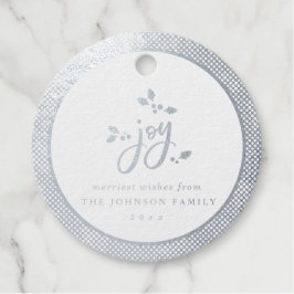 Etiquetas Para Recuerdos Relieve metalizado dorado plateado Misteltoe Feliz