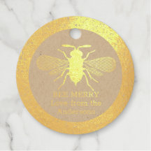 Relieve metalizado real Honey BEE Feliz Regalos de