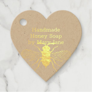 Etiquetas Para Recuerdos Relieve metalizado real Miel BEE Artesanía artesan