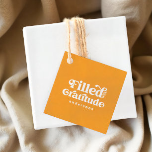 Etiquetas Para Recuerdos Relleno de Gratitude Vintage Añadir tu nombre