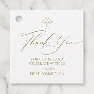 Etiquetas Para Recuerdos Relogious gold Thank you tags Communion Baptism