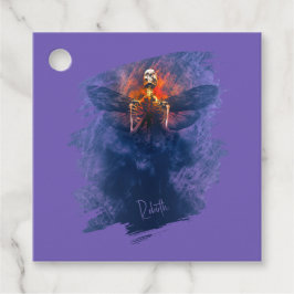 Etiquetas Para Recuerdos Renacimiento. Esqueleto con alas levantándose