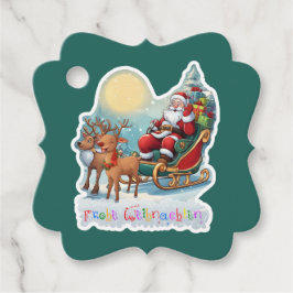 Etiquetas Para Recuerdos Rentierschlitten mit Rudi -