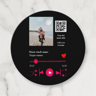 Etiquetas Para Recuerdos Reproductor de música pareja personalizada código