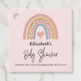 Etiquetas Para Recuerdos Resumen Chica arcoiris Baby Shower Gracias