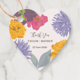 Etiquetas Para Recuerdos Resumen moderno Nombres de parejas Bodas florales