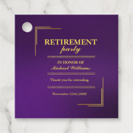 Etiquetas Para Recuerdos Retirement Corporate Elegant Purple Gold