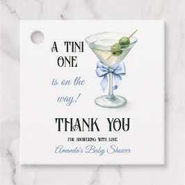 Etiquetas Para Recuerdos Retro A Tini One Martini Blue Bow Boy Baby Shower