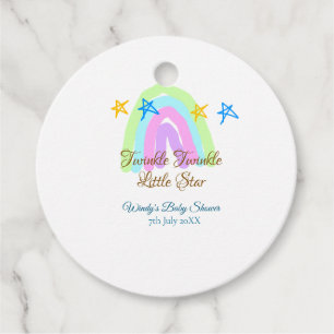 Etiquetas Para Recuerdos Retro arco iris twinkle pequeño estrellas bebé sh