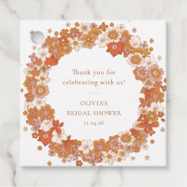 Etiquetas Para Recuerdos Retro Boho Naranja Floral Agradecimiento por Desay