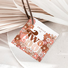 Etiquetas Para Recuerdos Retro Groovy Dos Chicas de Guay Segundo Cumpleaños