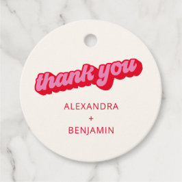 Etiquetas Para Recuerdos Retro Moderno Groovy Rosa Rojo Audaz Personalizado