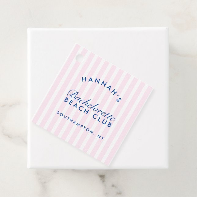 Etiquetas Para Recuerdos Retro Moderno Vintage Azul Marina y Rosa Despedida (In situ)