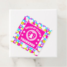 Etiquetas Para Recuerdos Retro Neon Reina de los Corazones Cumpleaños