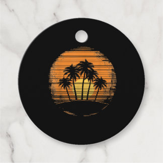 Etiquetas Para Recuerdos Retro Palm Tree Sunset Summer Beach Vintage Tropic