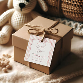 Etiquetas Para Recuerdos Retro Pink Bow Cafe Bebe Girl Coffee Baby Shower