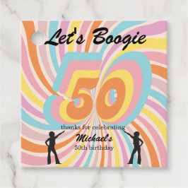 Etiquetas Para Recuerdos Retro Psycho Boogie Colorful Men's 50th birthday