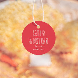 Etiquetas Para Recuerdos Retro Quirky Hand Drawn Cupid Wedding Thank You