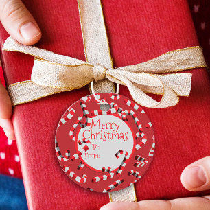 Etiquetas Para Recuerdos Retro Red Candy Cane Blizzard Feliz Navidad